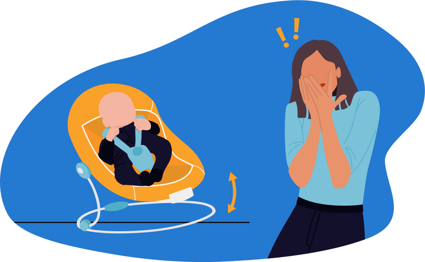 espreguiçadeira para bebé a tombar